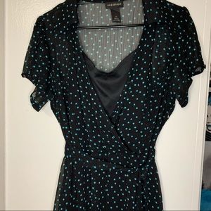 Black Polka Dot Lane Bryant Wrap Dress